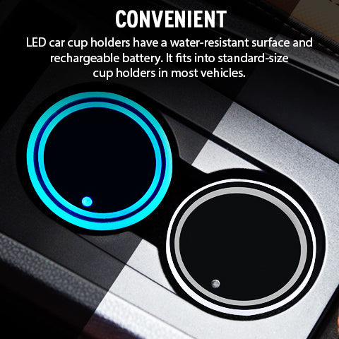 Convenient 2 Pcs LED Car Cup Holder