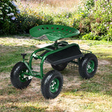 4 Wheel Rolling Garden Cart Seat