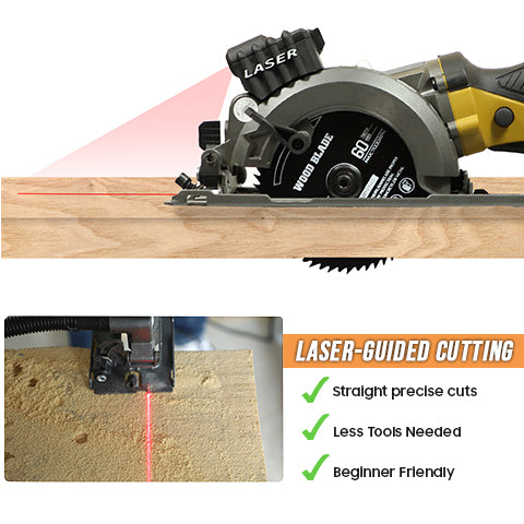 Accurate cuts with a laser guide