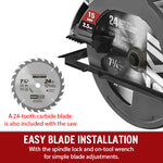 Easy Blade Installation of  4 Inch Circular Saw with Beam Laser Guide