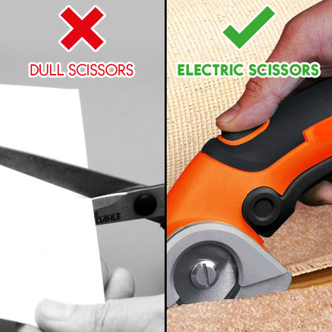 Cordless Electric Scissors, 4V Multi-Cutter with Suitcase, 2000 mAh  Cardboard Cutter with Self-sharpening Blade, Power Rotary Scissors for  Carpet