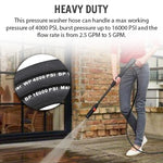 The 50 FT Pressure Washer Hose is a heavy duty hose.