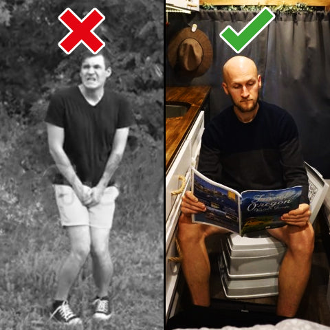Comparison in using a 5 Gallon Portable Flush Toilet