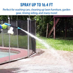 Spray up to 16.4 feet; perfect for washing cars, cleaning up lawn furniture, garden gear, rinsing siding, and many more!