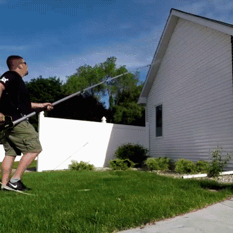 Pressure washing houses from 18 Feet away