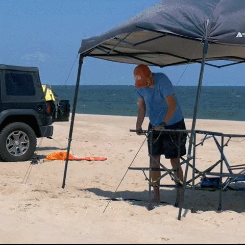GIF of Portable Camping Table and Storage Organizer