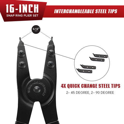 16-inch Snap Ring Plier Set