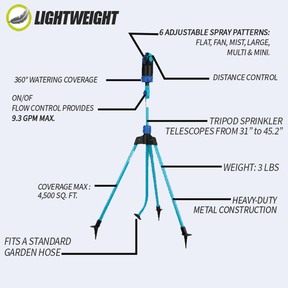 Telescoping Lawn And Garden Sprinkler Tripod