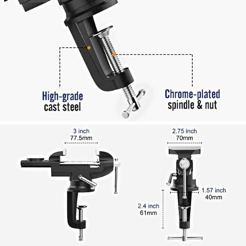 Universal Workbench Drill Vise Clamp