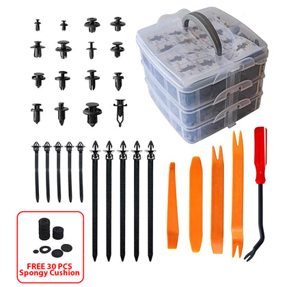 Car Fastener & Trim Kit with FREE 30PCS Spongy Cushion