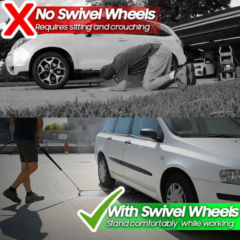 Pressure Washer Undercarriage Cleaner Swivel Wheel
