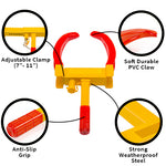 Best features of a tire claw clamp. Adjustable, Soft coating, non-slip and weatherproof.