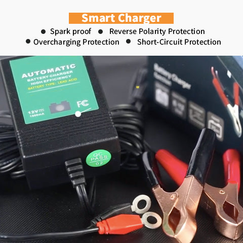 Motorcycle Battery With Smart Charger