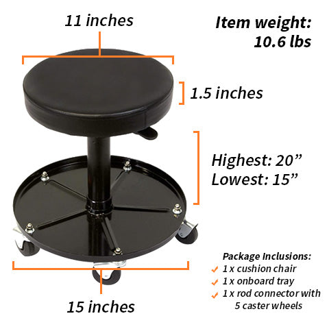Rolling Mechanic Stool Seat