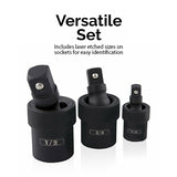 Universal Joint Swivel Socket Adapter (Set of 3)